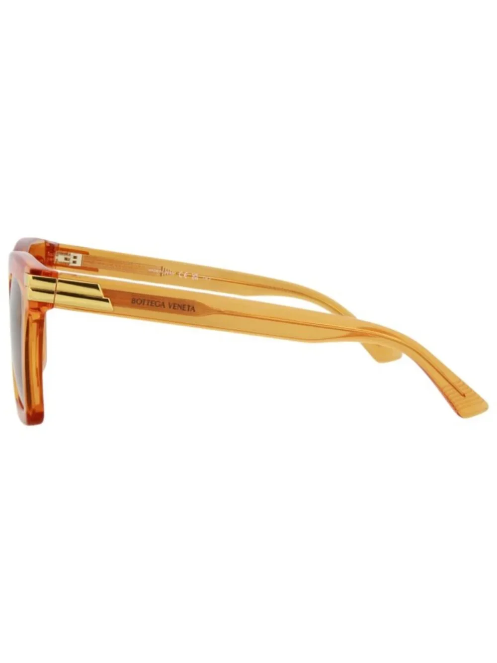 New Bottega Veneta Women's Sunglasses Square Rectangle Acetate Frame Orange Eye